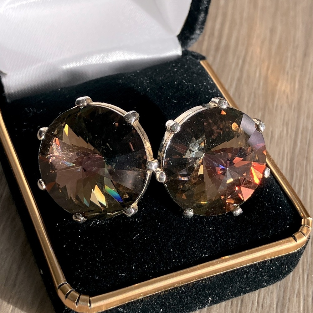 Vintage Sherman Senator Rivoli Swarovski cufflinks